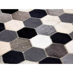 Bosie Small Hair on Leather Hexagon Patchwork Rug | Safira