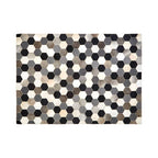 Bosie Large Hair on Leather Hexagon Patchwork Rug | Safira