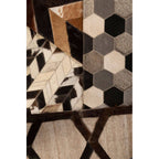 Bosie Large Hair on Leather Hexagon Patchwork Rug | Safira