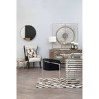 Bosie Large Hair on Leather Hexagon Patchwork Rug | Safira