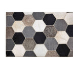 Bosie Large Hair on Leather Hexagon Patchwork Rug | Safira