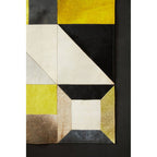 Bosie Small Abstract Hair on Leather Patchwork Rug | Safira