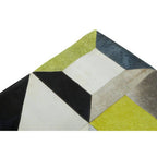 Bosie Small Abstract Hair on Leather Patchwork Rug | Safira