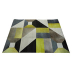 Bosie Large Abstract Hair on Leather Patchwork Rug | Safira