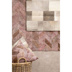 Bosie Large Grey Hair on Leather Patchwork Rug | Safira