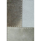 Bosie Large Grey Hair on Leather Patchwork Rug | Safira
