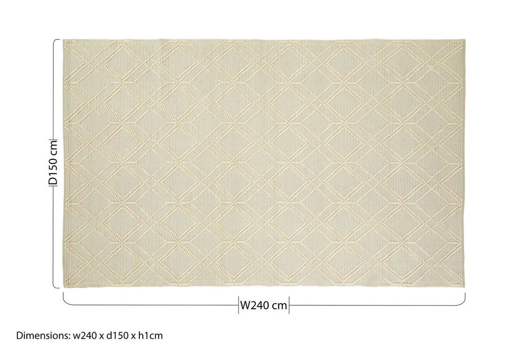 Bosie Large Geometric Ivory Rug | Jango