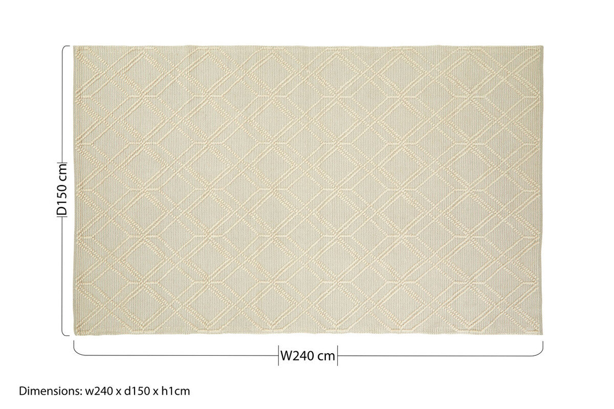 Bosie Large Geometric Ivory Rug | Jango