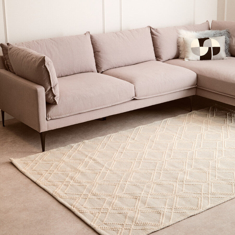 Bosie Large Geometric Ivory Rug | Jango