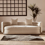 Bosie Small Black and White Hair on Leather Rug | Safira