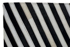 Bosie Small Black and White Hair on Leather Rug | Safira