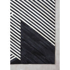Bosie Large Black and White Hair on Leather Rug | Safira