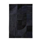Bosie Small Black and Grey Deco Hair on Leather Rug | Safira