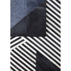 Bosie Small Black and Grey Deco Hair on Leather Rug | Safira