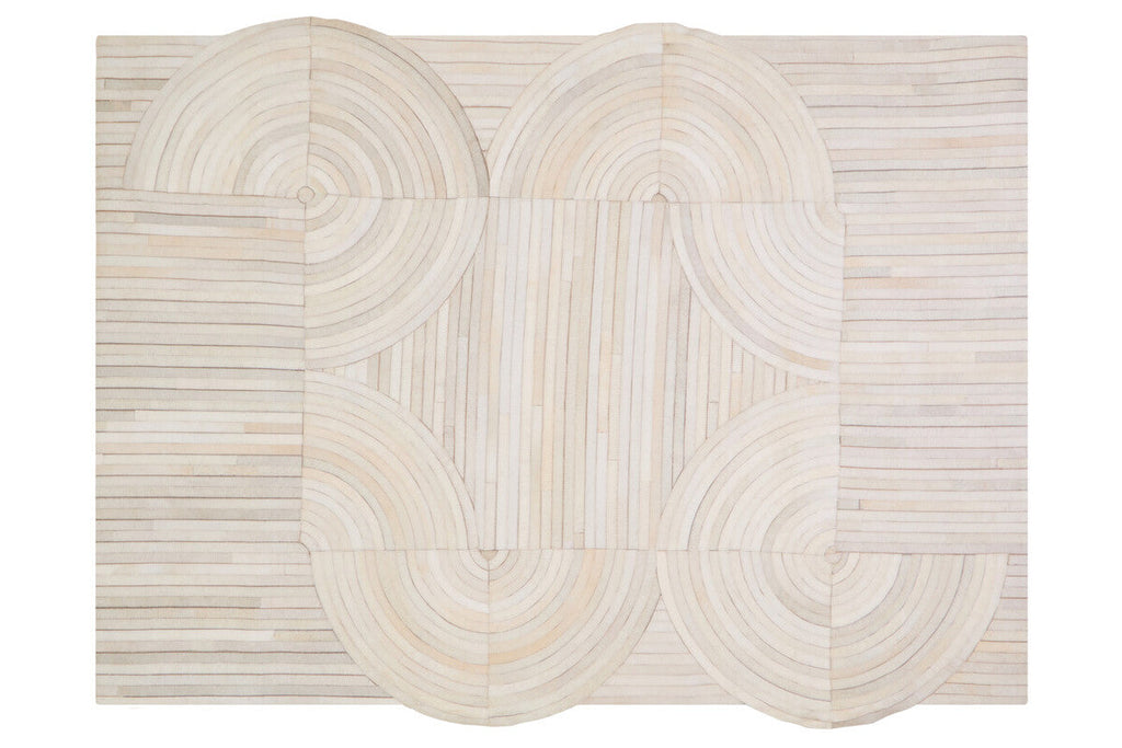 Bosie Large Natural Hair on Leather Rug | Safira
