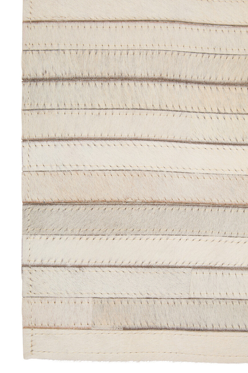 Bosie Large Natural Hair on Leather Rug | Safira