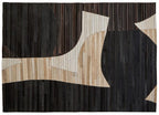 Bosie Small Abstract Hair on Leather Rug | Safira