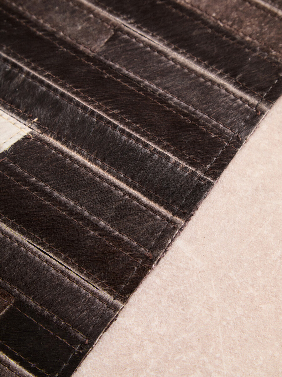 Bosie Small Abstract Hair on Leather Rug | Safira