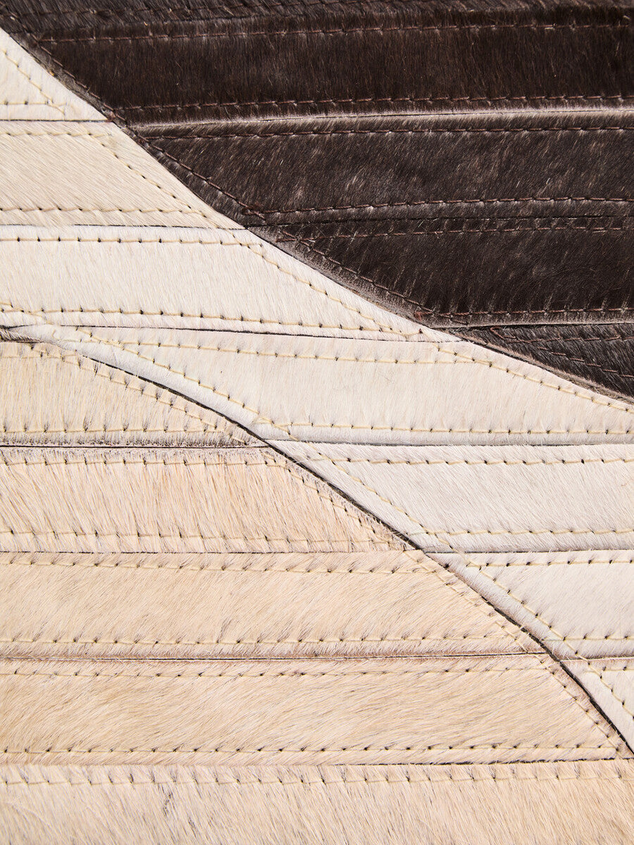 Bosie Small Abstract Hair on Leather Rug | Safira