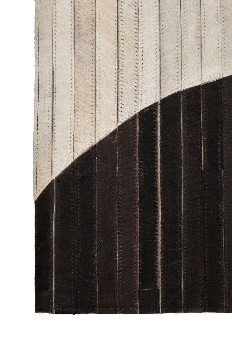 Bosie Large Abstract Hair on Leather Rug | Safira
