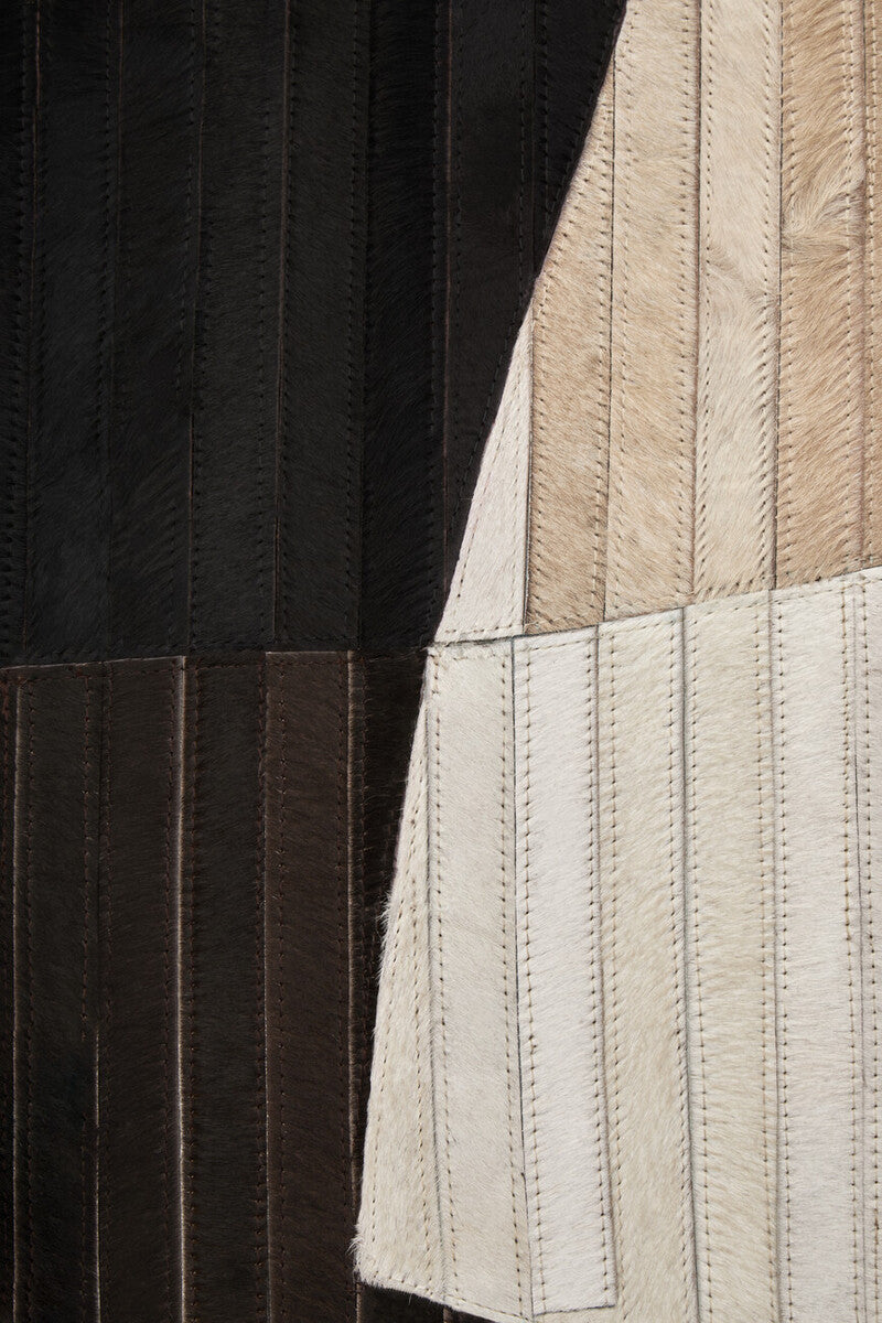 Bosie Large Abstract Hair on Leather Rug | Safira
