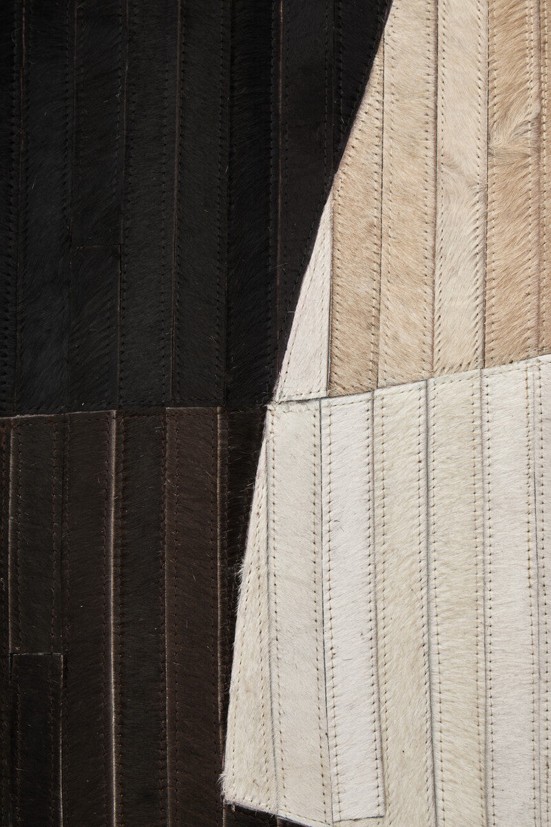 Bosie Large Abstract Hair on Leather Rug | Safira