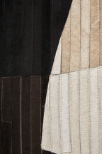 Bosie Large Abstract Hair on Leather Rug | Safira