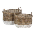 Set of Two Natural Rattan Oval Storage Baskets | Hampstead