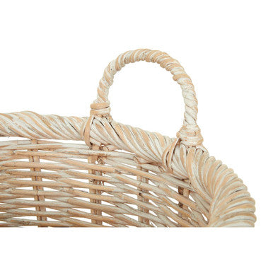 Argento Whitewash Rattan Storage Baskets Set of Three
