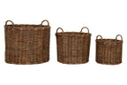 Argento Brown Rattan Storage Baskets- Set of 3