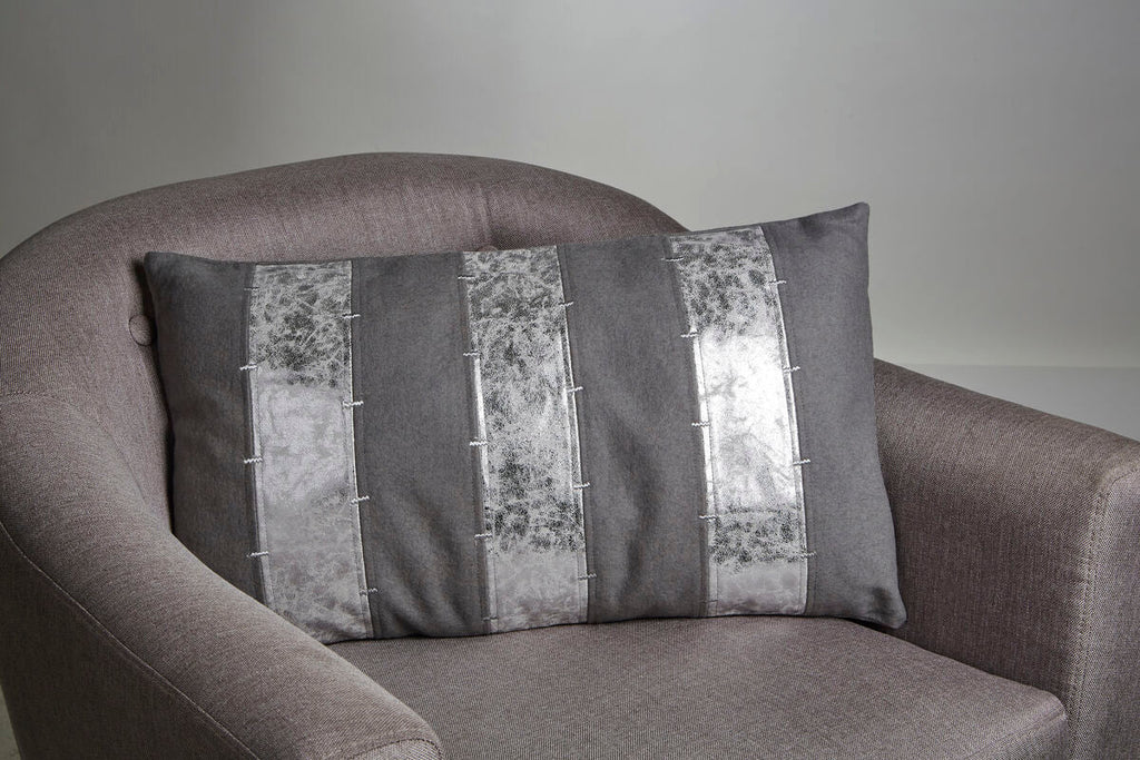 Bosie Grey and Silver Cushion | Kensington Townhouse