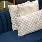 Bosie Cream and Gold Check Cushion | Kensington Townhouse
