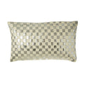 Bosie Rectangular Ivory and Silver Check Cushion | Kensington Townhouse