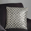 Bosie Kensington Townhouse Square Ivory And Silver Check Cushion