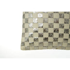 Bosie Kensington Townhouse Square Ivory And Silver Check Cushion