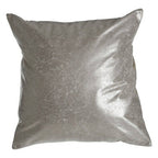Bosie Crush Leather Effect Silver Cushion | Kensington Townhouse
