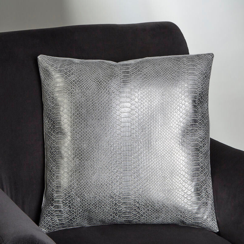 Bosie Silver Snake Effect Cushion | Kensington Townhouse