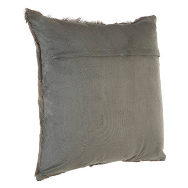 Bosie Grey Chevron Hair on Leather Patchwork Cushion | Safira
