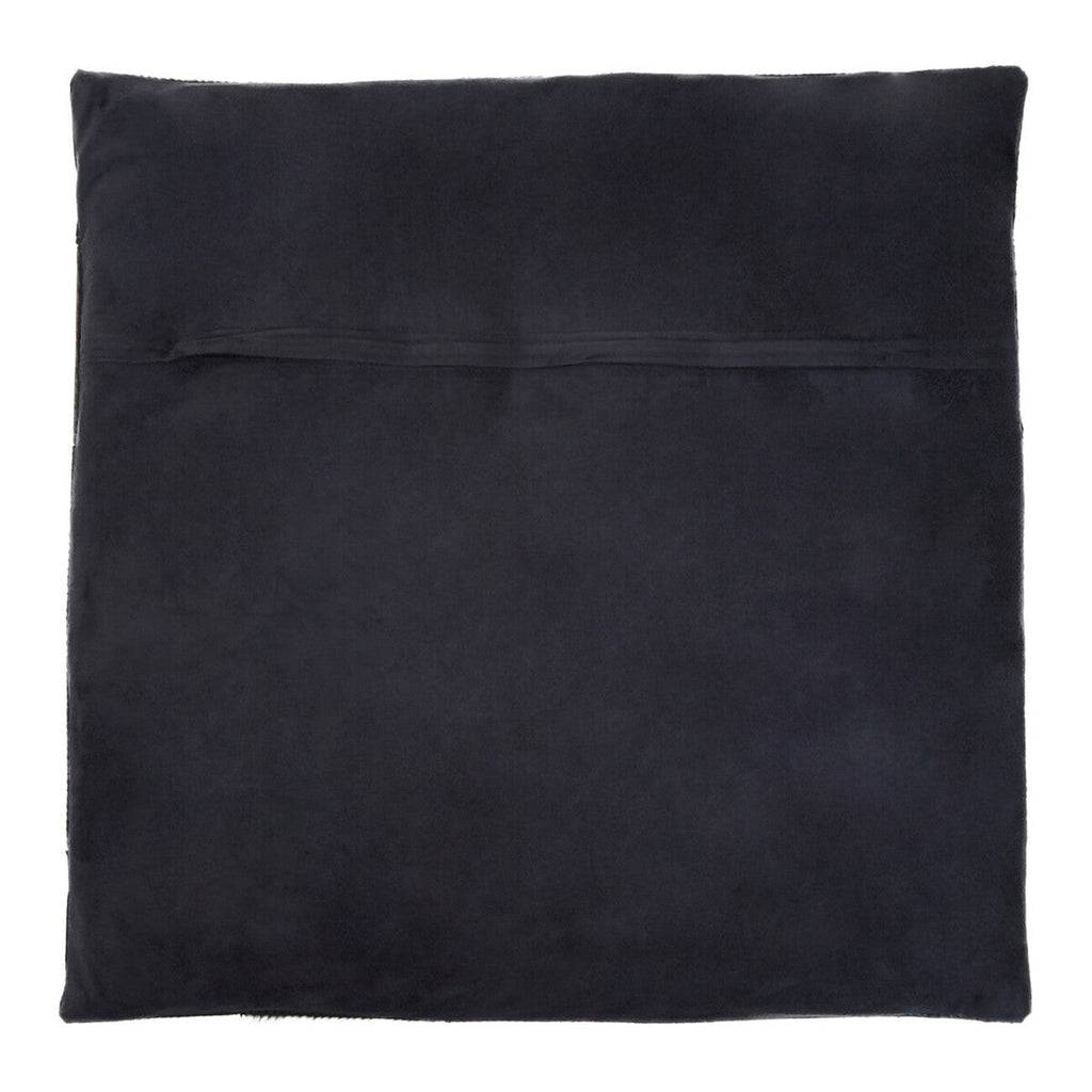 Bosie Black Hair on Leather Patchwork Cushion | Safira
