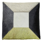Bosie Geometric Hair on Leather Patchwork Cushion | Safira