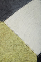 Bosie Geometric Hair on Leather Patchwork Cushion | Safira