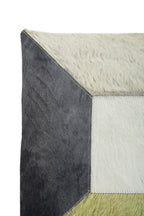 Bosie Geometric Hair on Leather Patchwork Cushion | Safira