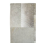Bosie Grey Hair on Leather Patchwork Cushion | Safira