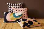Curved Stripes Embroidered Cushion | Bosie Ozella