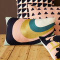 Curved Stripes Embroidered Cushion | Bosie Ozella