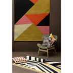 Pink and Navy Square Embroidered Cushion | Bosie Ozella