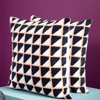 Grid Design Embroidered Cushion | Bosie Ozella