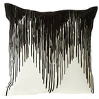 Black and White Embroidered Cushion | Bosie Ozella