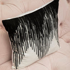 Black and White Embroidered Cushion | Bosie Ozella