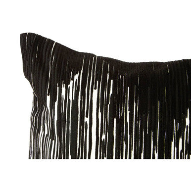 Black and White Embroidered Cushion | Bosie Ozella